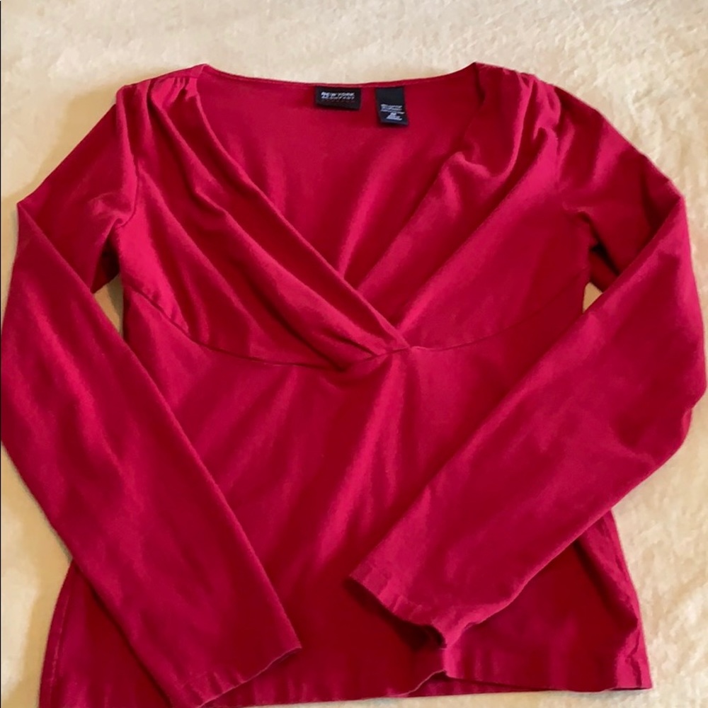 Red long sleeve blouse